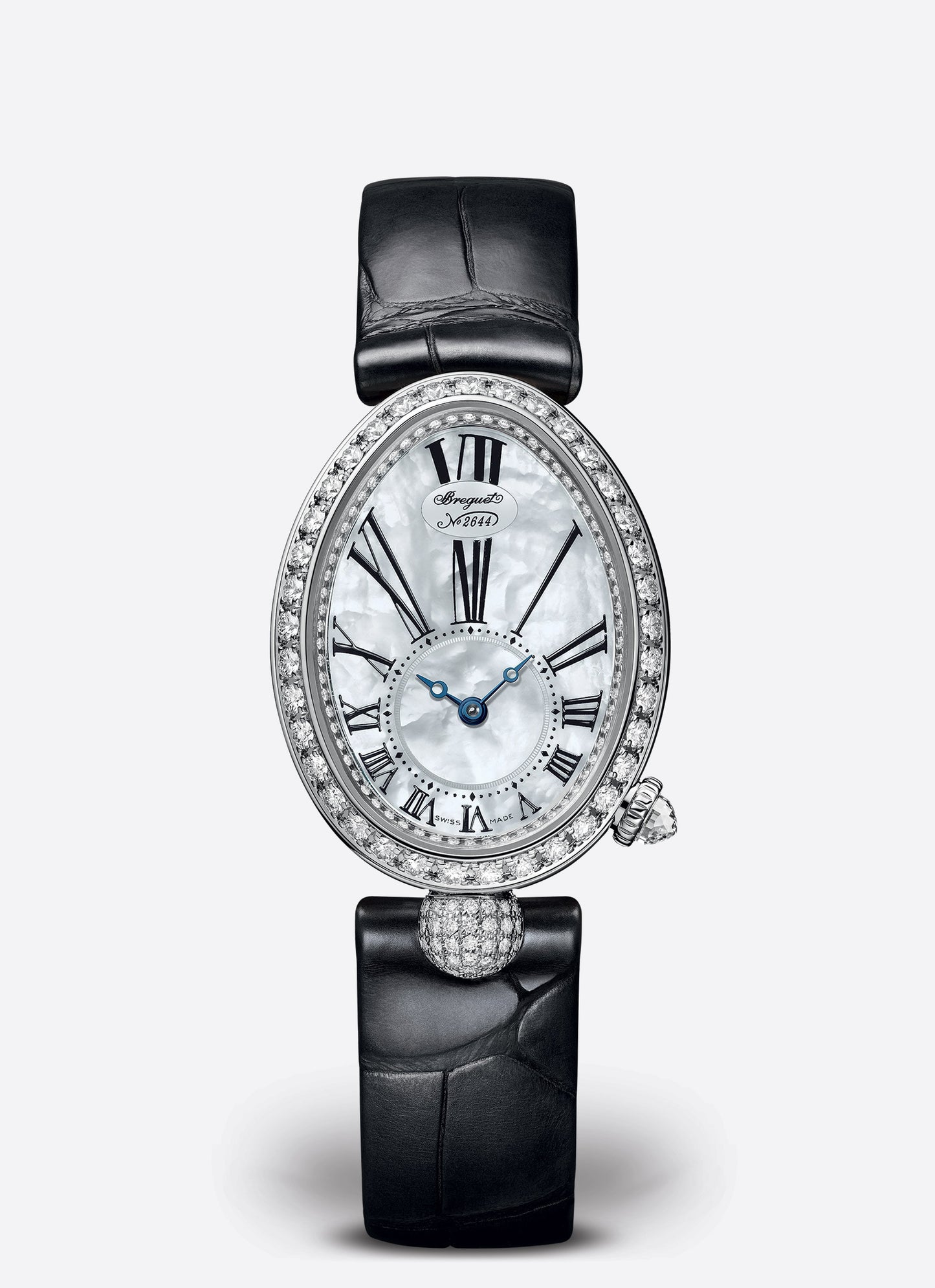 Breguet Reine 33 x 24.95 mm White Mother-Of-Pearl Dial with Diamonds White Gold Black Leather Strap 8928BB/51/944/DD0D3L