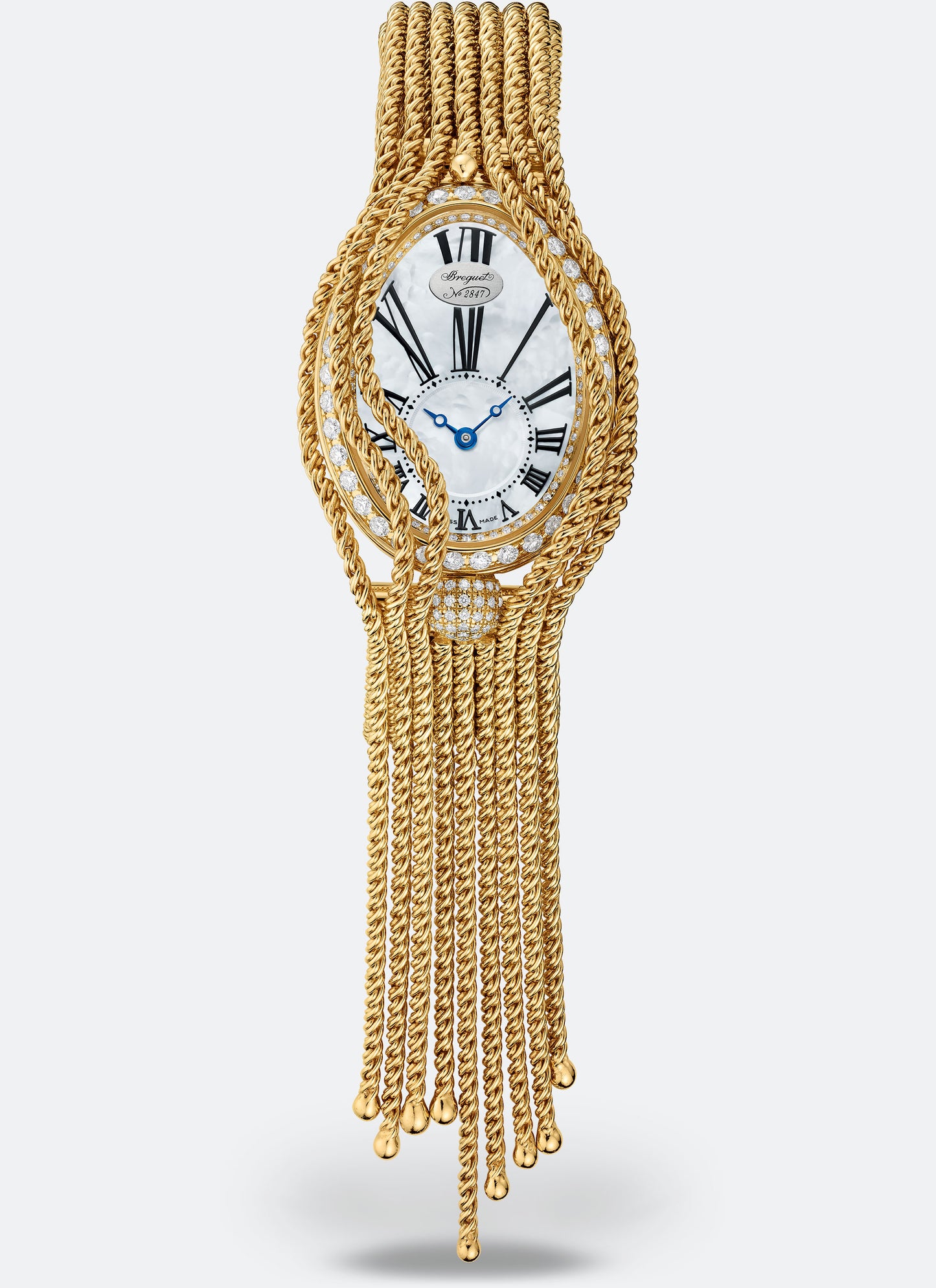 Breguet Reine 33 x 24.95 mm White Mother-Of-Pearl Dial with Diamonds 18k Yellow Gold Bracelet 8928BA/51/J60/DD0D