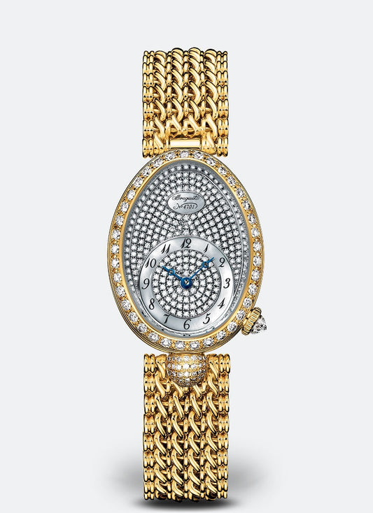 Breguet Reine 33 x 24.95 mm Diamond Paved Dial 18k Yellow Gold Bracelet 8928BA/8D/J20/DD00