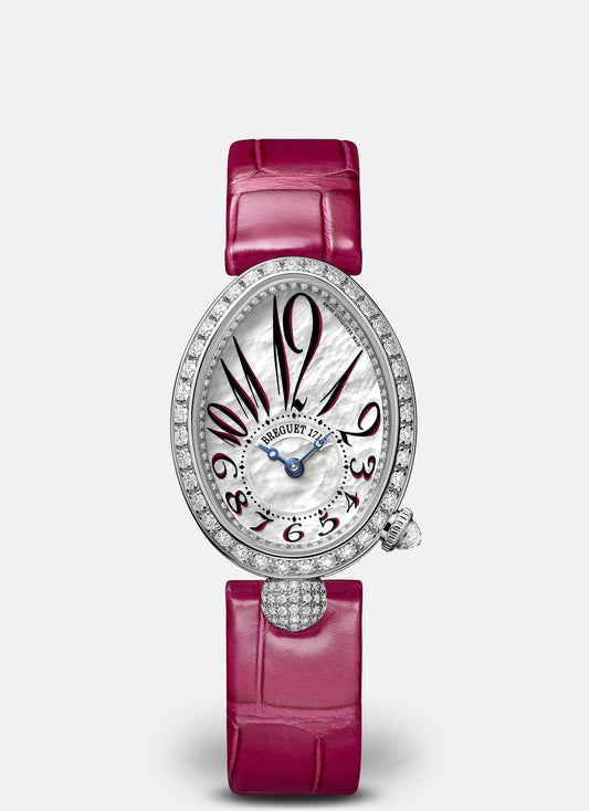 Breguet Reine 33 x 24.95 mm White Mother-Of-Pearl Dial with Diamonds White Gold Red Leather Strap 8928BB/5P/944 /DD0D3L