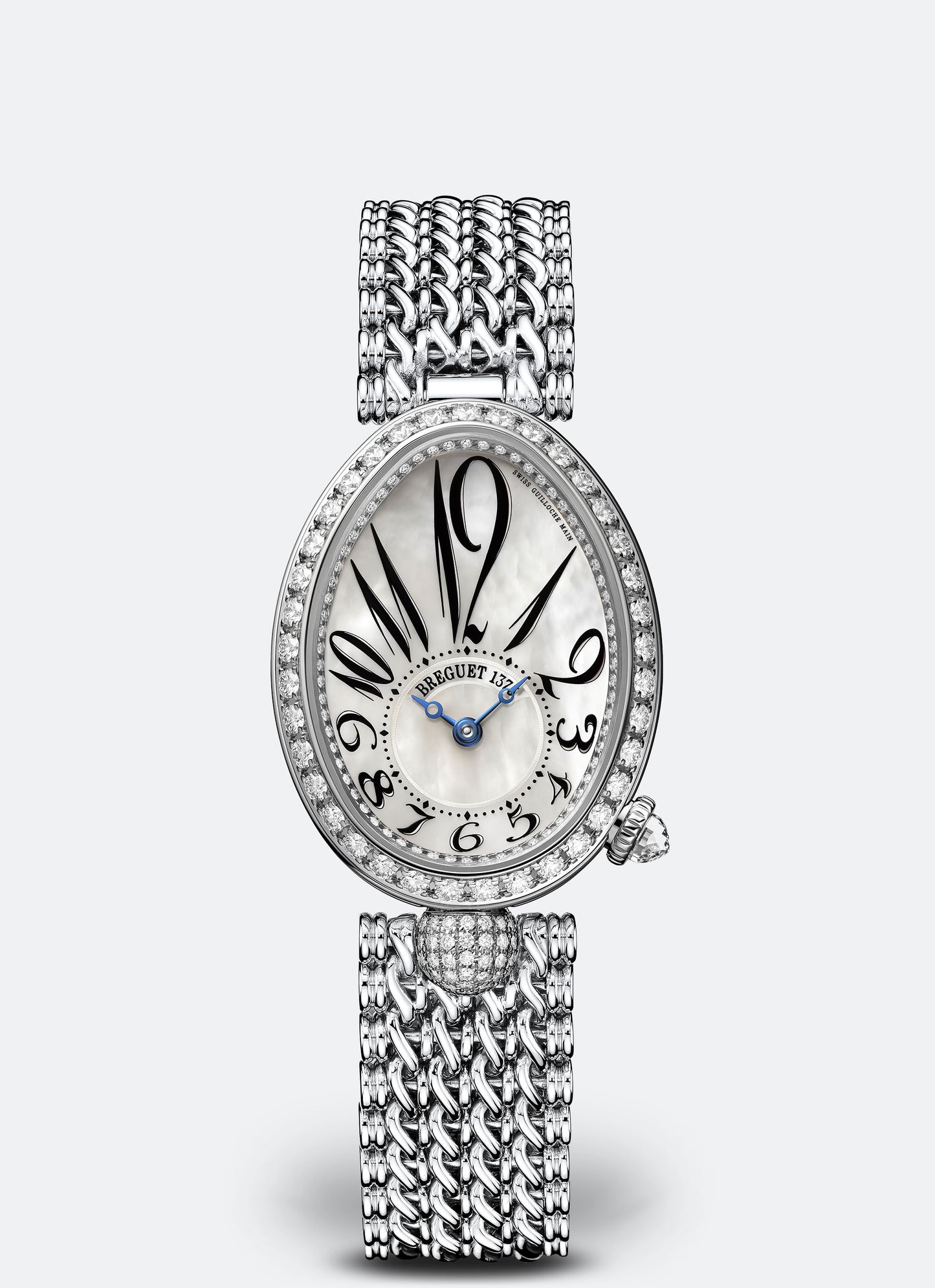 Breguet Reine 33 x 24.95 mm White Mother-Of-Pearl Dial with Diamonds White Gold Bracelet 8928BB/5W/J20 DD00