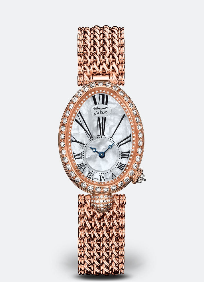 Breguet Reine 33 x 24.95 mm White Mother-Of-Pearl Dial with Diamonds 18k Rose Gold Bracelet 8928BR/51/J20/DD00