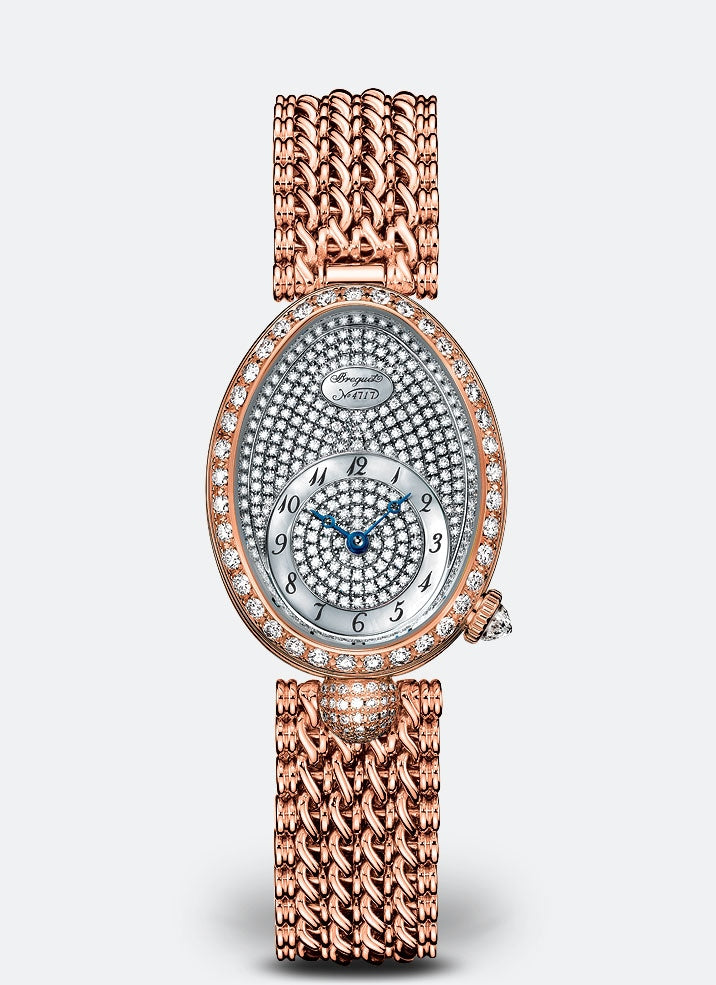 Breguet Reine 33 x 24.95 mm Diamond Paved Dial 18k Rose Gold Bracelet 8928BR/8D/J20/DD0D