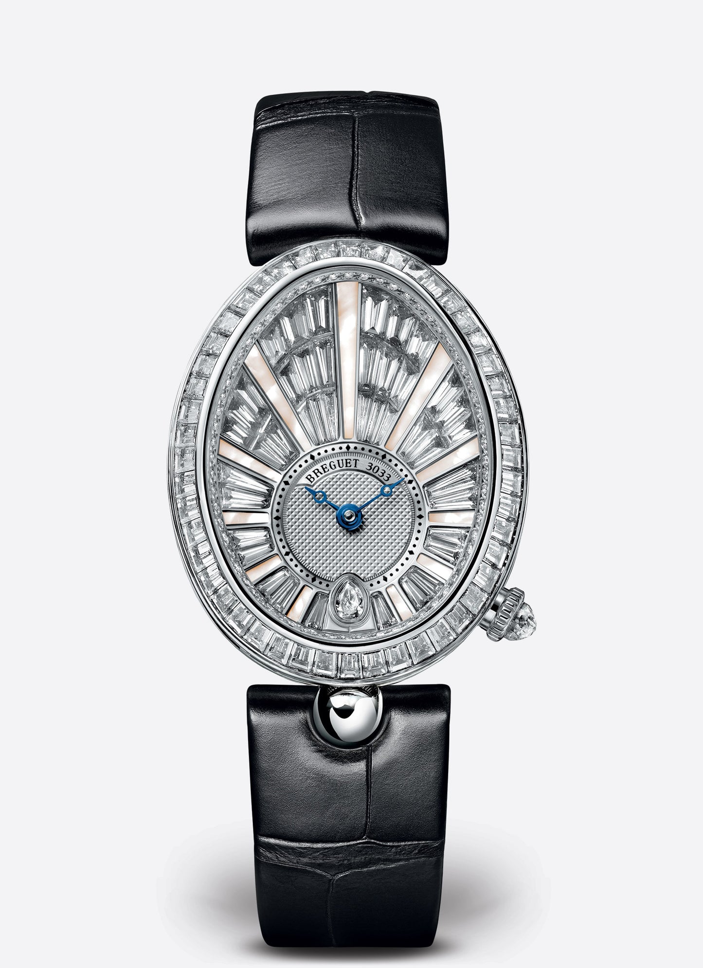 Breguet Reine 38.50 x 30.45 mm Diamond Paved Dial White Gold Black Leather Strap 8939BB/6D/964/DD0D3L