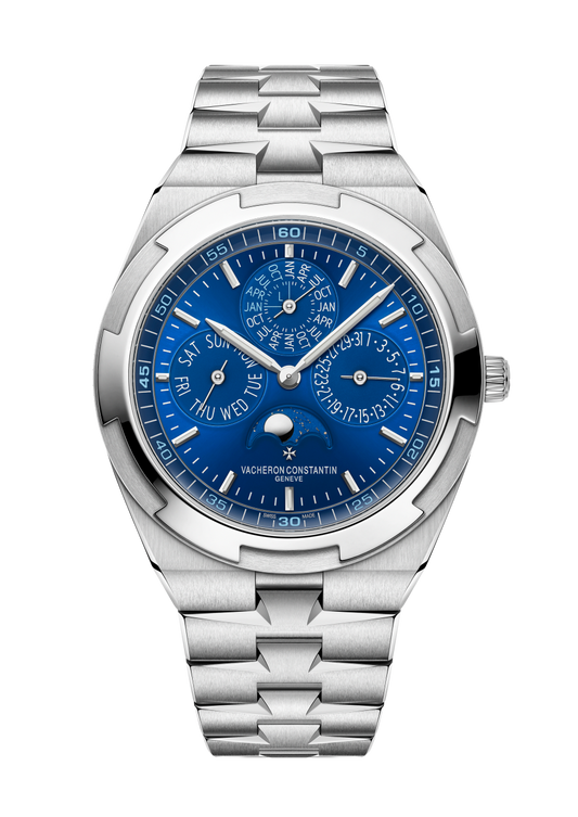 Vacheron Constantin Overseas perpetual calendar ultra-thin 41.5 mm Blue Dial White Gold Bracelet 4300V/220G-B945