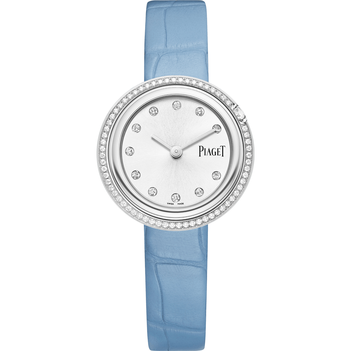 Piaget Possession watch 29 mm Silver Dial with Diamonds Stainless Steel Alligator Strap G0A48080