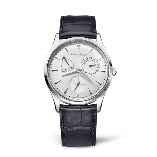 Jaeger-LeCoultre Master Ultra Thin Power Reserve 39 mm Silvered Grey Dial Stainless Steel Alligator Leather Strap Q1378420