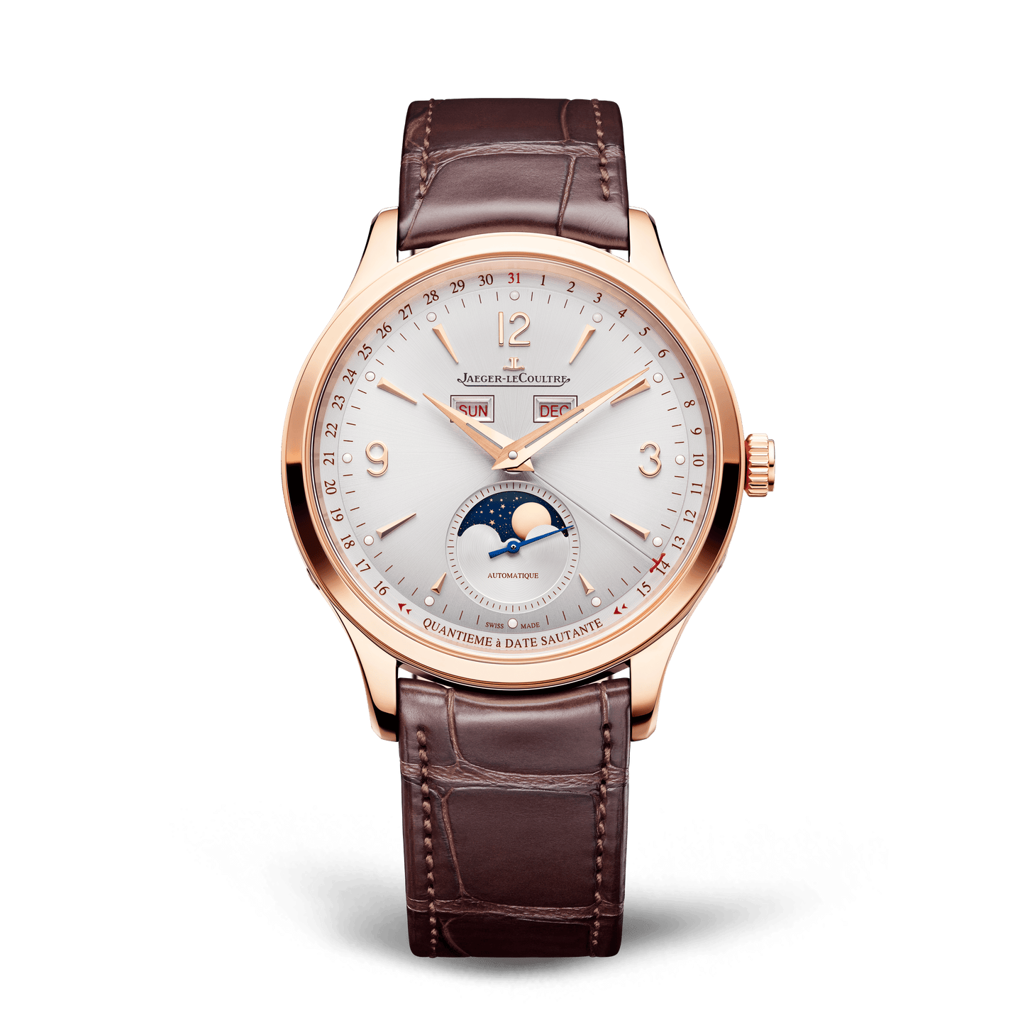 Jaeger-LeCoultre Master Control Calendar 40 mm Silvered Grey Dial Pink Gold Alligator Leather Strap Q4142520