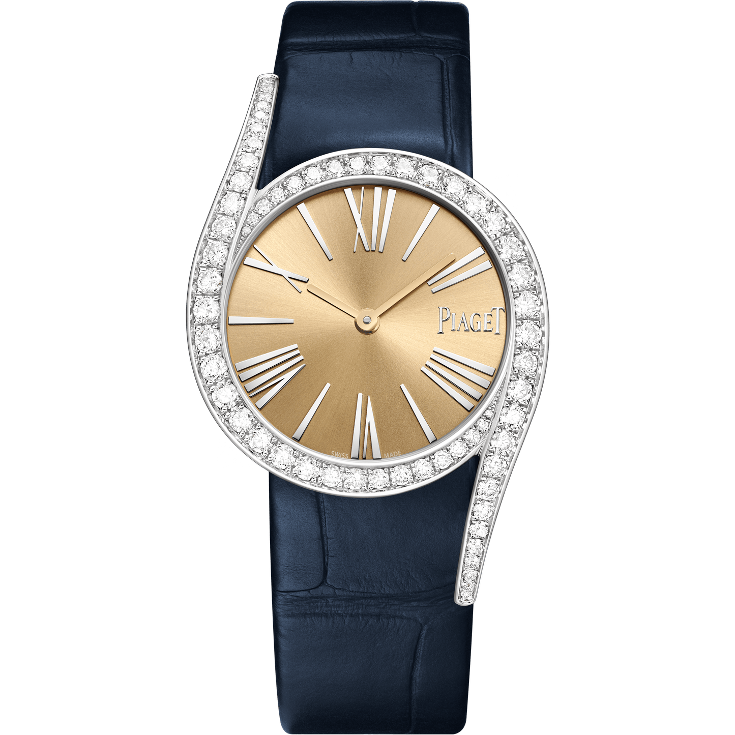 Piaget Limelight Gala watch 32 mm Beige Dial with Diamonds 18K White Gold Alligator Strap G0A49360