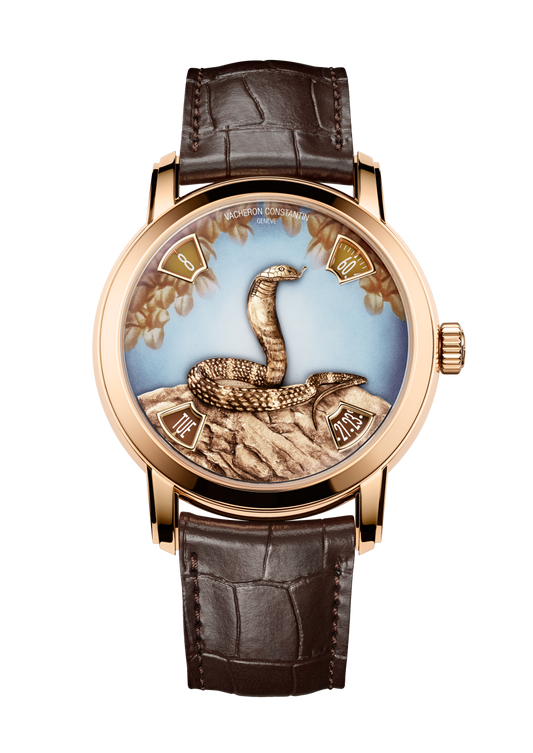 Vacheron Constantin Métiers d'Art The legend of the Chinese zodiac - year of the snake 40 mm Brown Dial 18K Pink Gold Alligator Leather Strap 86073/000R-H034