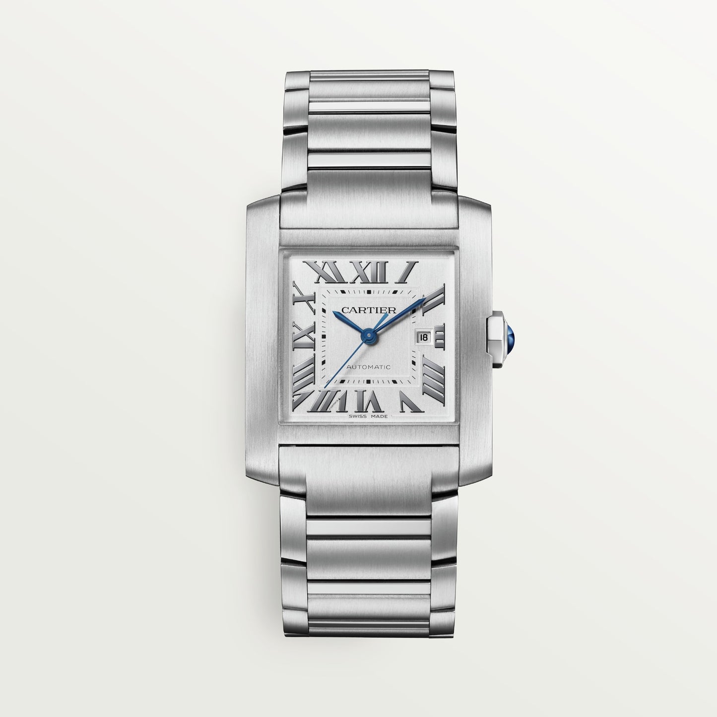 Cartier Tank Française Large Steel Silver Dial Bracelet WSTA0067