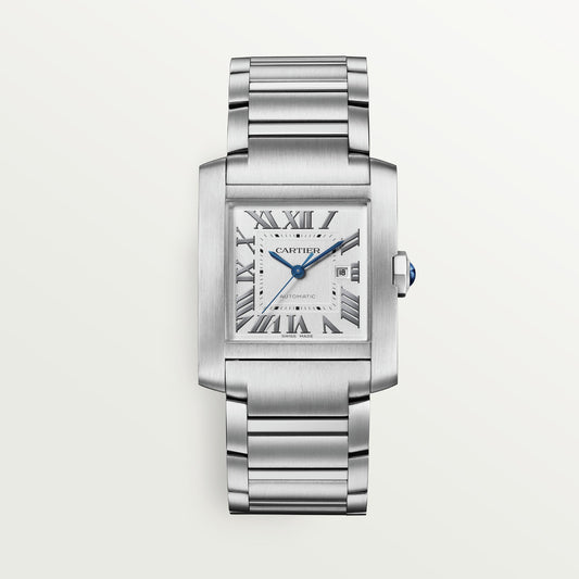 Cartier Tank Française Large Steel Silver Dial Bracelet WSTA0067