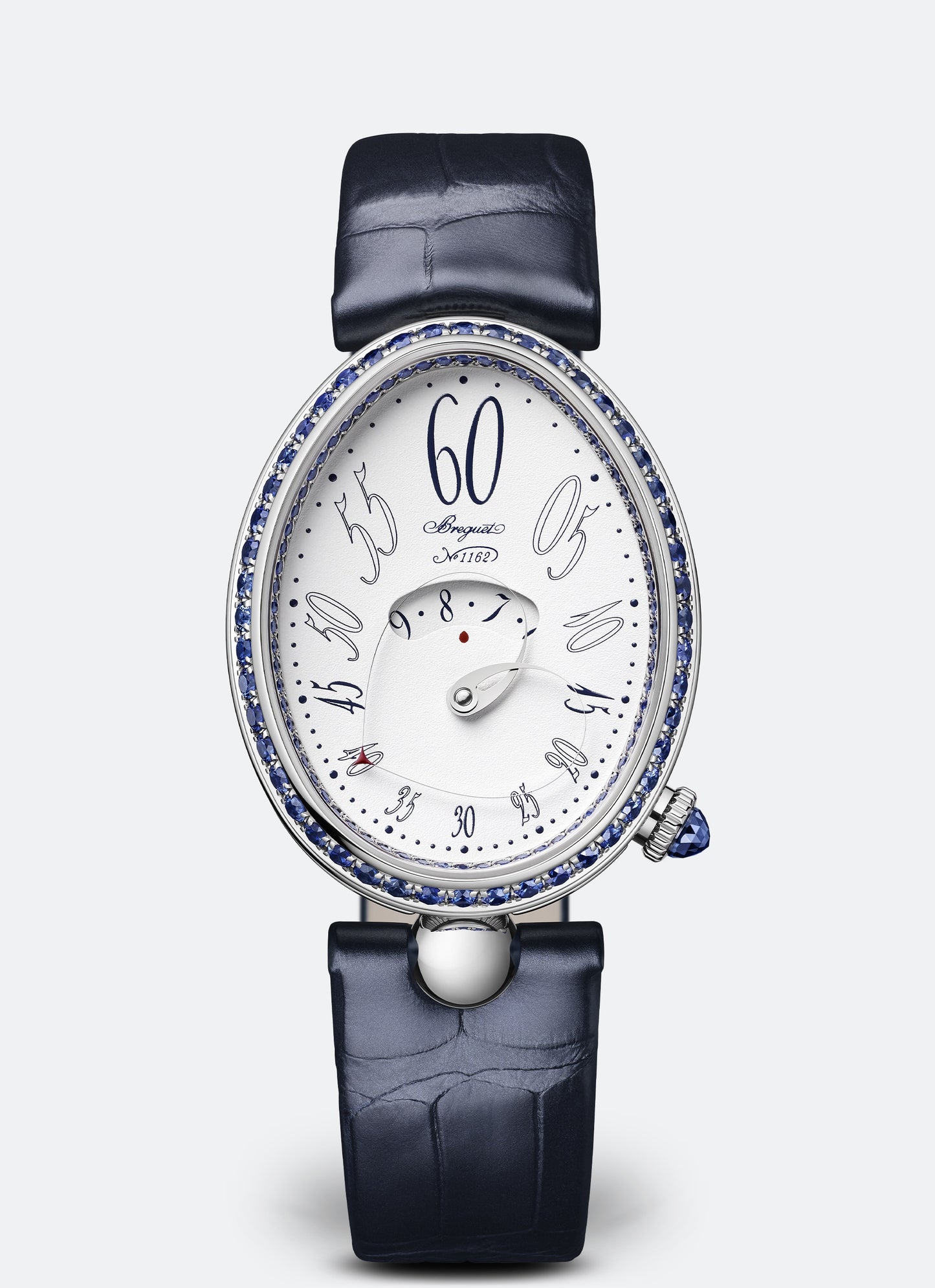 Breguet Reine 36.5 x 28.45 mm White Dial with Diamonds White Gold Black Leather Strap 9838BB/B8/364/S00S