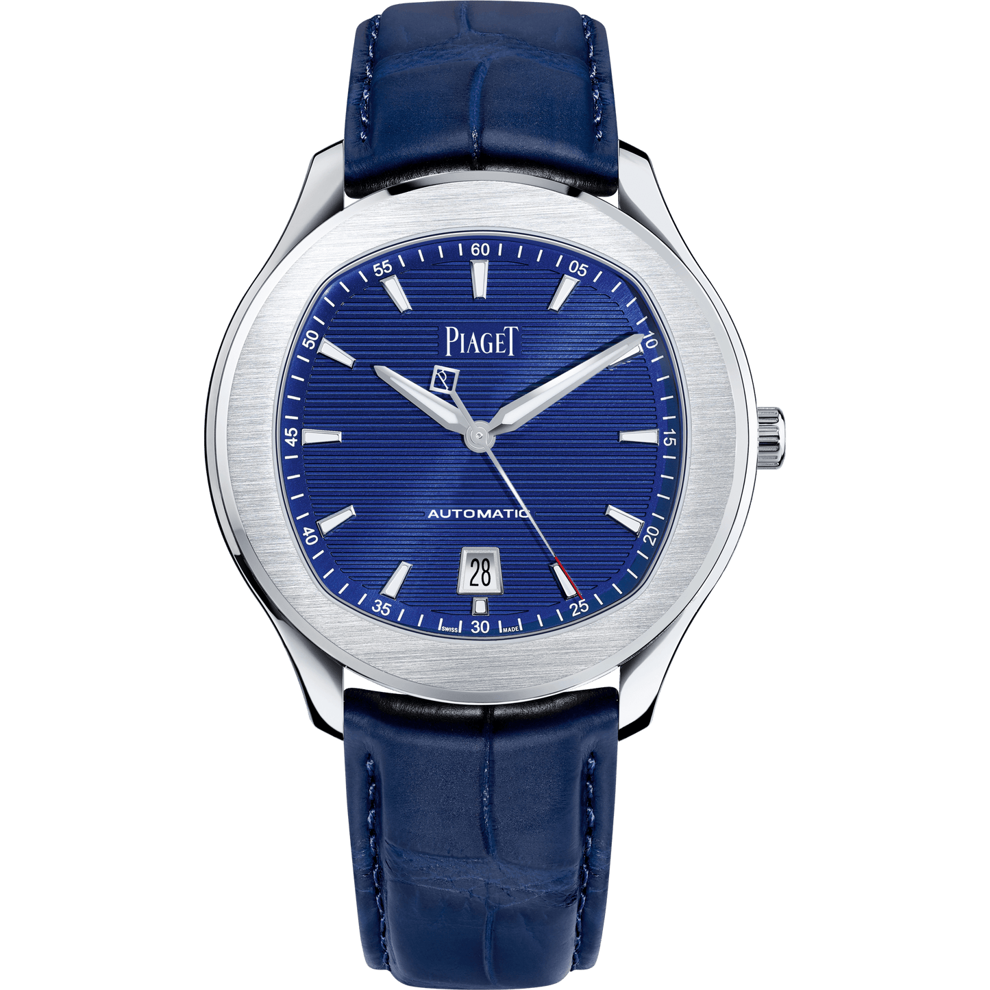 Piaget Piaget Polo Date watch 42 mm Blue Dial Stainless Steel Alligator Strap G0A43001