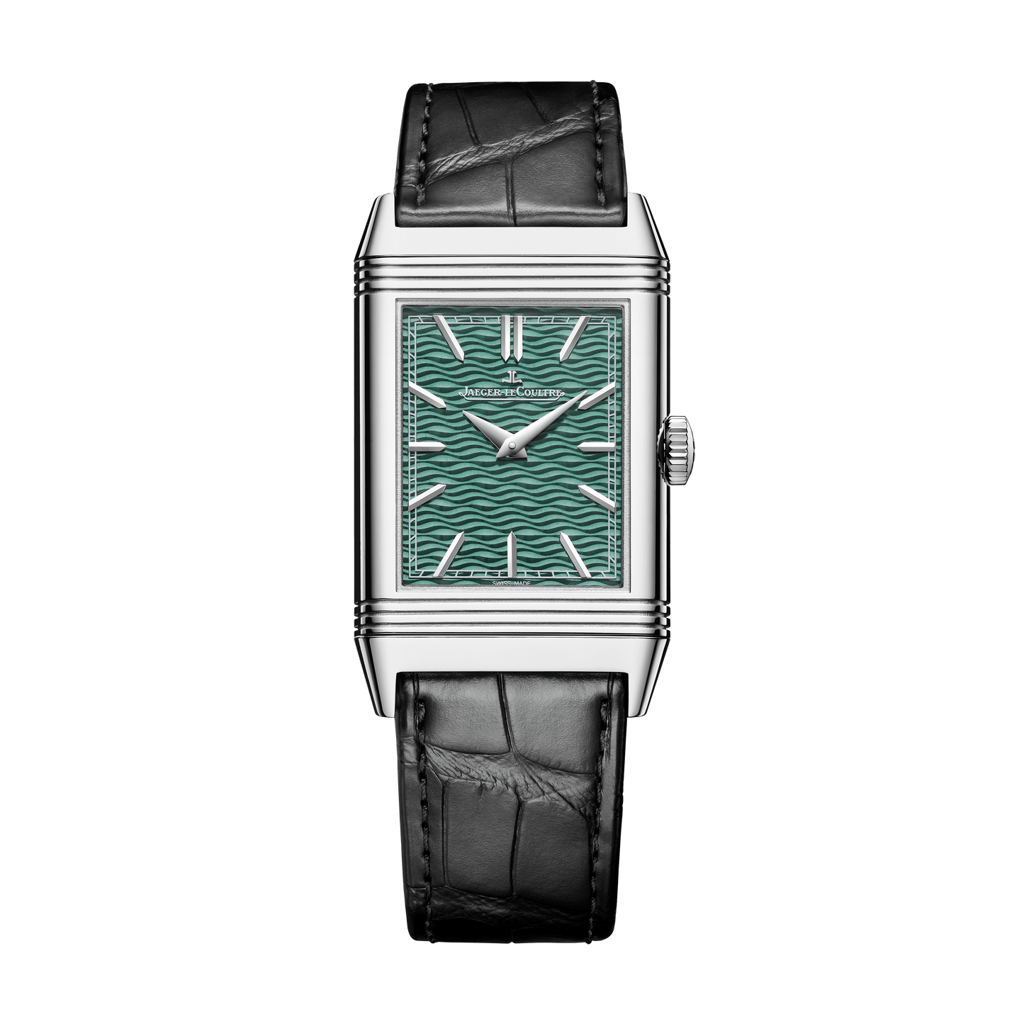 Jaeger-LeCoultre Reverso Tribute Enamel Monet “The Grand Canal” 45.6 x 27.4 mm Green Dial White Gold Alligator Leather Strap Q39334M5