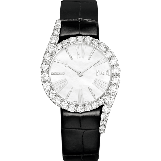 Piaget Limelight Gala Precious watch 32 mm White Mother-Of-Pearl Dial with Diamonds 18K White Gold Alligator Strap G0A46180