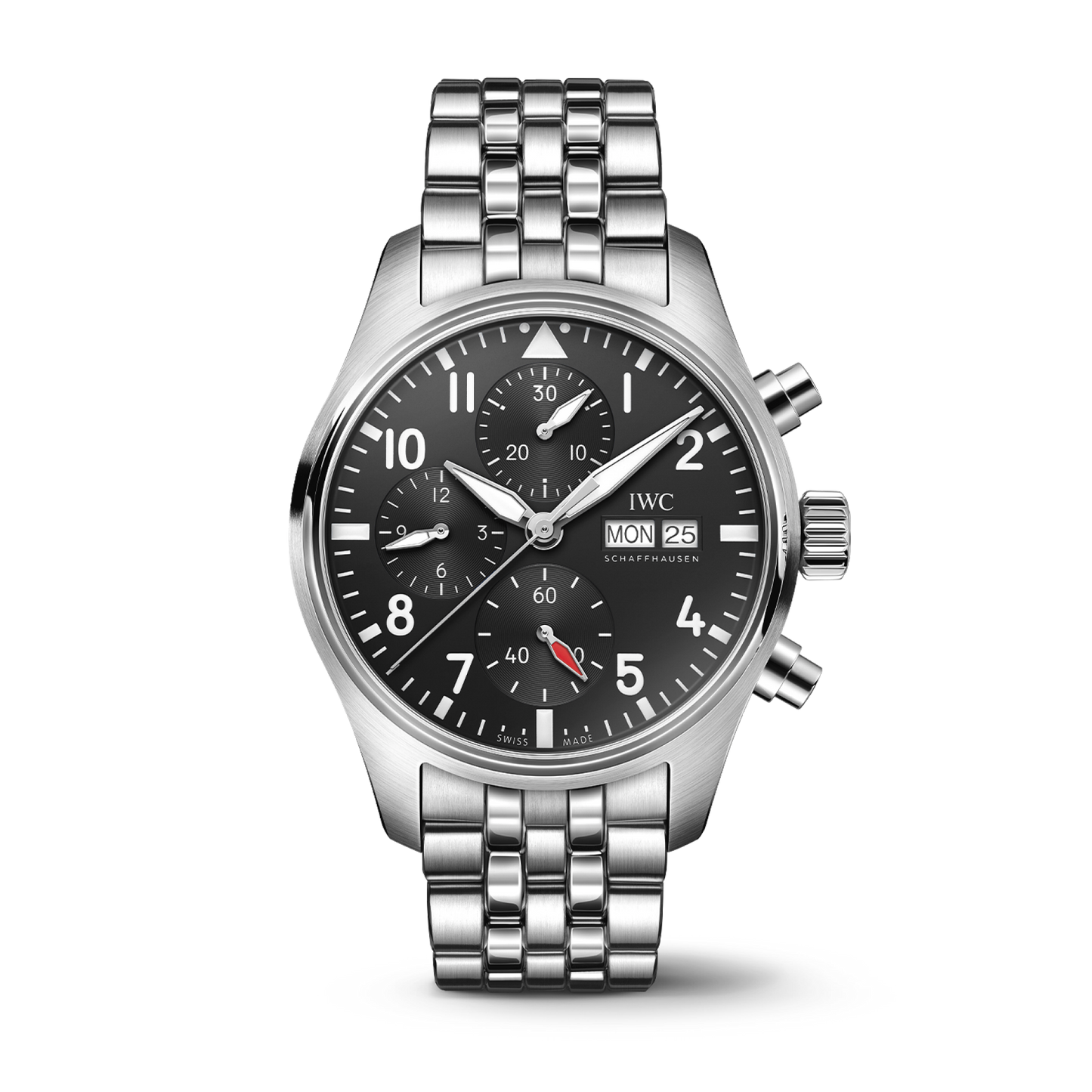 IWC Schaffhausen Pilot’s Watch Chronograph 41  mm Black Dial Stainless Steel Bracelet IW388113