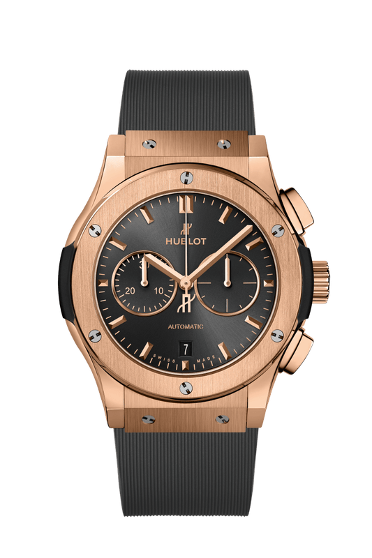 Hublot Classic Fusion Racing Grey Chronograph King Gold 42 mm Grey Dial Polished 18K King Gold Rubber Strap 541.OX.7080.RX