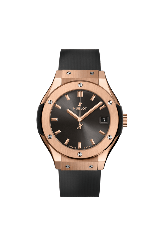 Hublot Classic Fusion Racing Grey King Gold 33 mm Grey Dial Polished 18K King Gold Rubber Strap 581.OX.7081.RX