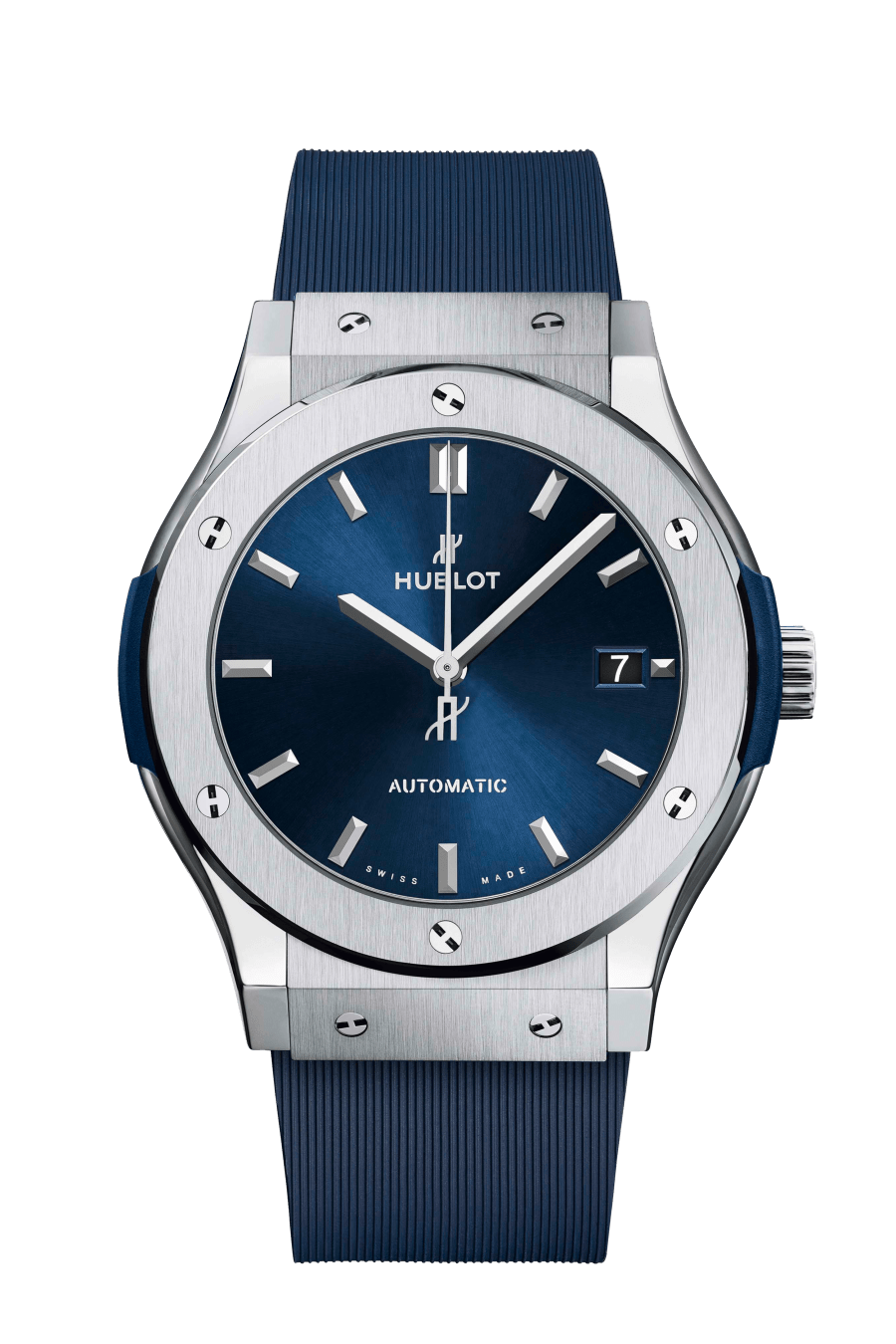 Hublot Classic Fusion Titanium Blue 45 mm Blue Dial Polished Titanium Rubber Strap 511.NX.7170.RX