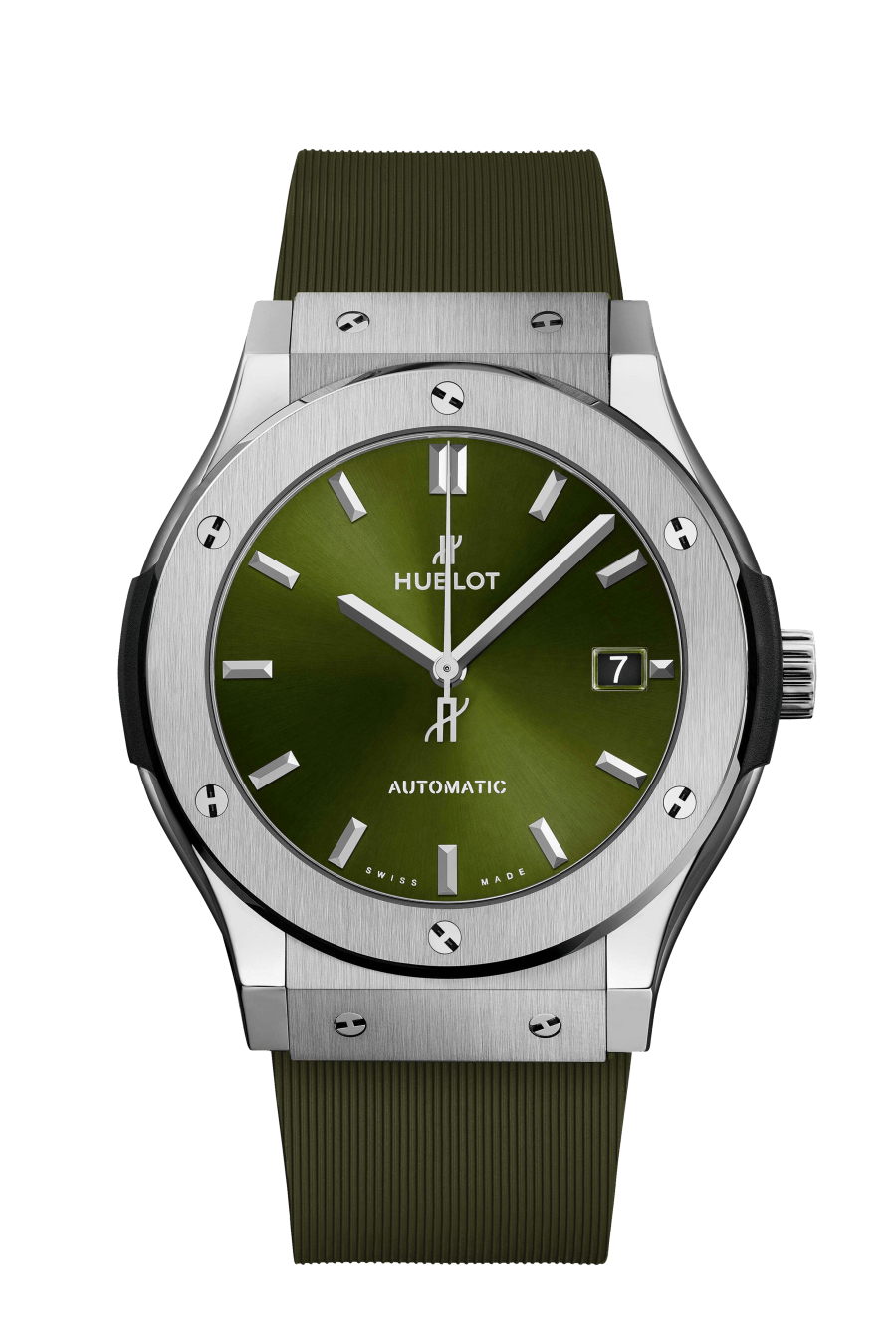 Hublot Classic Fusion Titanium Green 45 mm Green Dial Polished Titanium Rubber Strap 511.NX.8970.RX