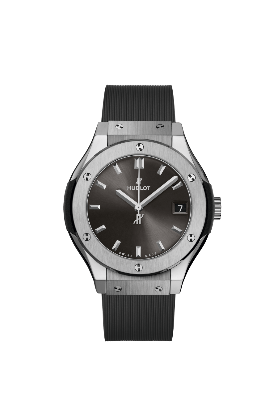 Hublot Classic Fusion Racing Grey Titanium 33 mm Grey Dial Polished Titanium Rubber Strap 581.NX.7071.RX