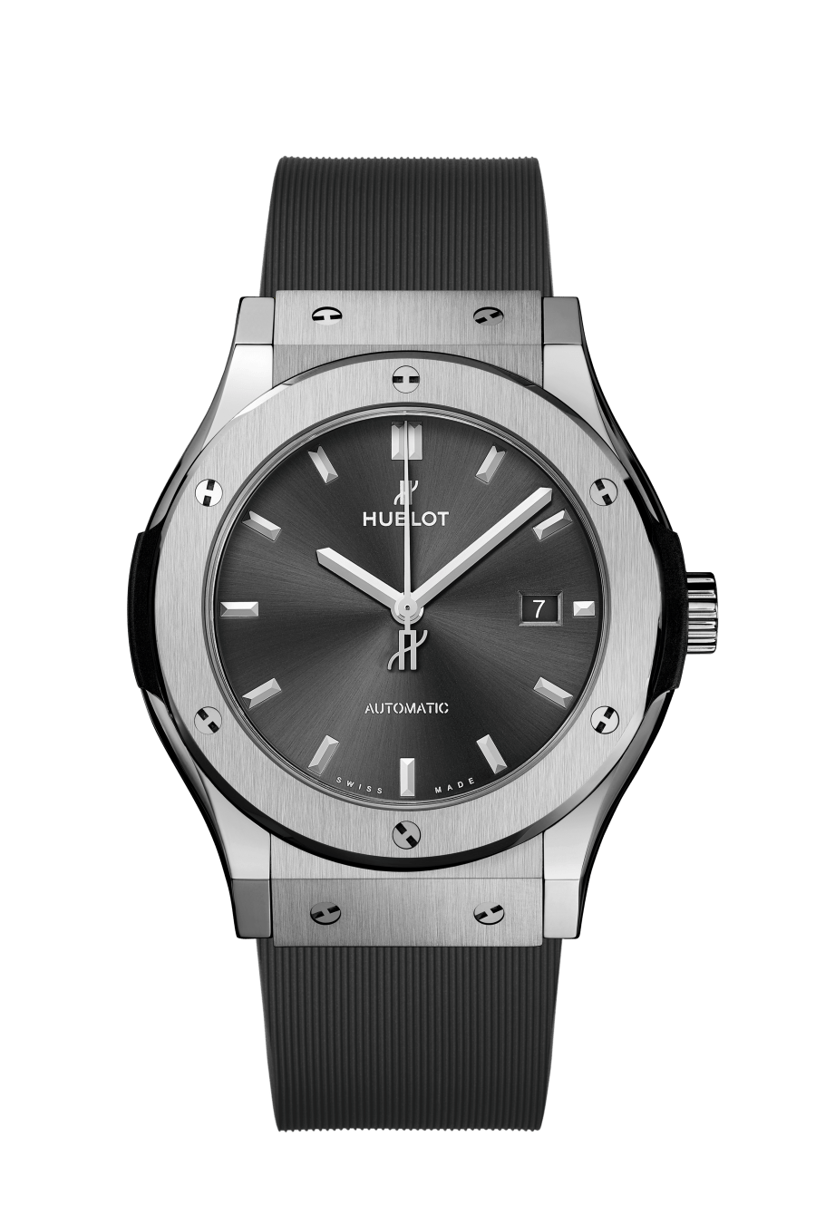 Hublot Classic Fusion Racing Grey Titanium 42 mm Grey Dial Polished Titanium Rubber Strap 542.NX.7071.RX