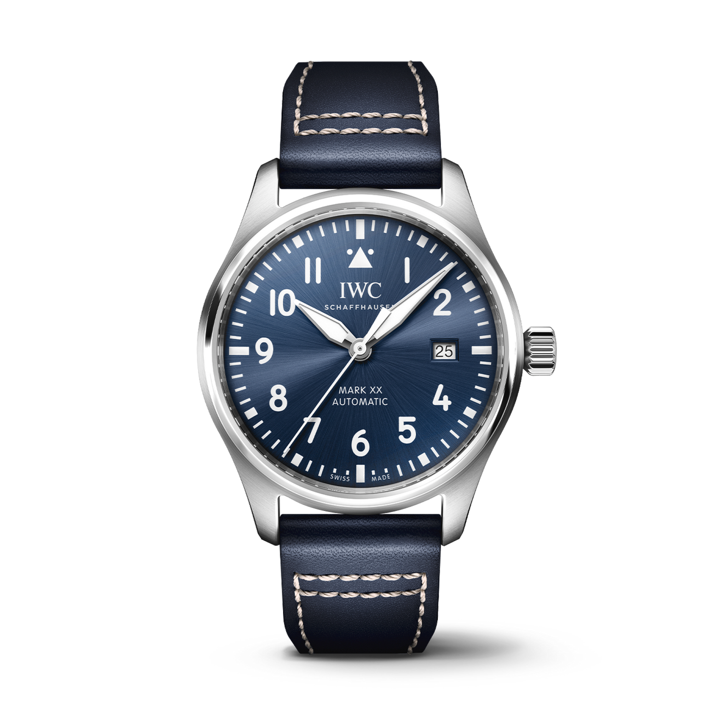 IWC Schaffhausen Pilot's Watch Mark XX 40 mm Blue  Dial Stainless Steel Blue Calfskin Strap IW328203