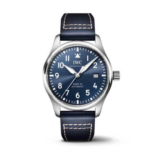 IWC Schaffhausen Pilot's Watch Mark XX 40 mm Blue  Dial Stainless Steel Blue Calfskin Strap IW328203