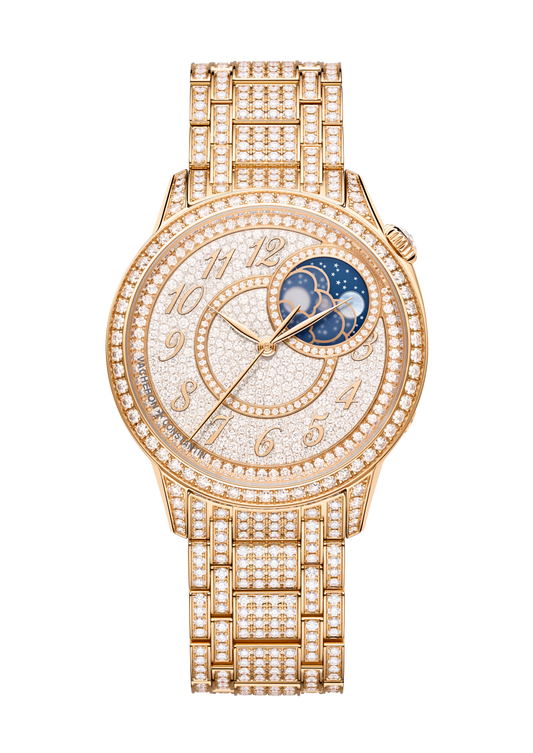 Vacheron Constantin Égérie moon phase jewellery 37 mm Diamond Paved Dial 18K Pink Gold Bracelet 8016F/127R-B977