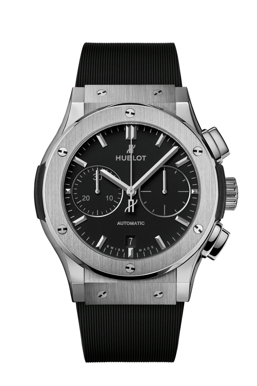 Hublot Classic Fusion Chronograph Titanium 45 mm Black Dial Polished Titanium Rubber Strap 521.NX.1171.RX