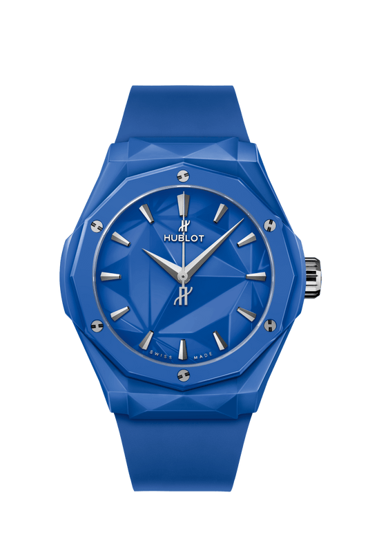 Hublot Classic Fusion Orlinski Blue Ceramic 40 mm Blue Dial Polished Blue Ceramic Rubber Strap 550.ES.5100.RX.ORL21