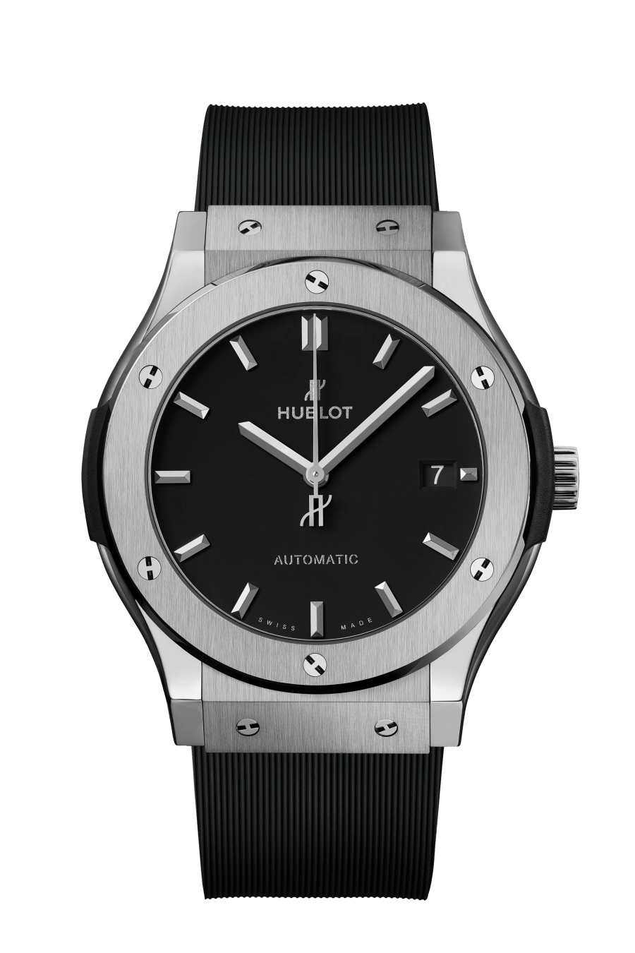 Hublot Classic Fusion Titanium 45 mm Black Dial Polished Titanium Rubber Strap 511.NX.1171.RX