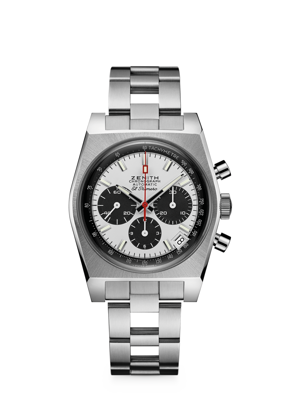 Zenith CHRONOMASTER REVIVAL EL PRIMERO A384 37 mm Silver Dial Stainless Steel Bracelet 03.A384.400/21.M384