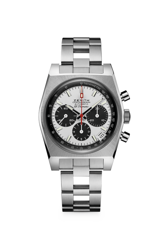 Zenith CHRONOMASTER REVIVAL EL PRIMERO A384 37 mm Silver Dial Stainless Steel Bracelet 03.A384.400/21.M384