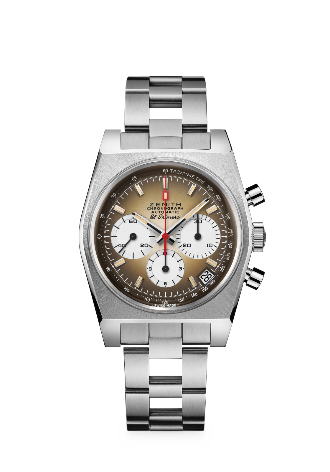 Zenith CHRONOMASTER REVIVAL EL PRIMERO A385 37 mm Brown Dial Stainless Steel Bracelet 03.A384.400/385.M385