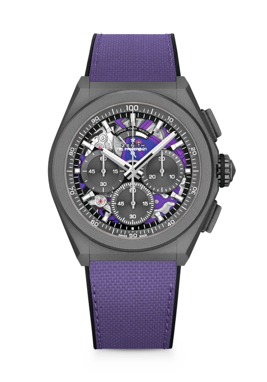 Zenith DEFY 21 Ultraviolet 44 mm Violet Dial Microblasted Titanium Rubber Strap 97.9001.9004/80.R922