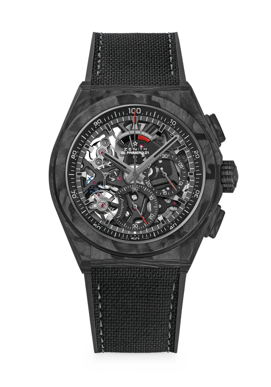 Zenith DEFY 21 44 mm Black Dial Black Carbon Rubber Strap 10.9000.9004/96.R921