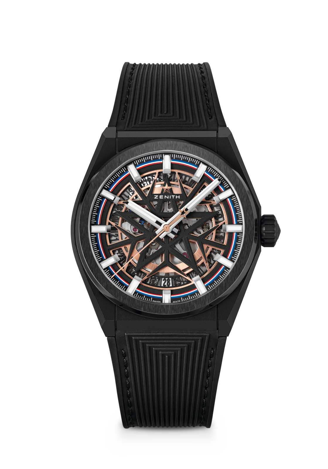 Zenith DEFY Classic Skeleton Fusalp 41 mm Black Dial Black Ceramic Rubber Strap 49.9000.670-1/22.R797