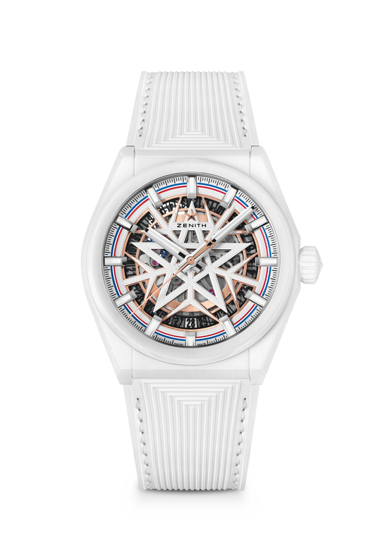 Zenith DEFY Classic Skeleton Fusalp 41 mm Silver Dial White Ceramic Rubber Strap 49.9002.670-1/02.R796