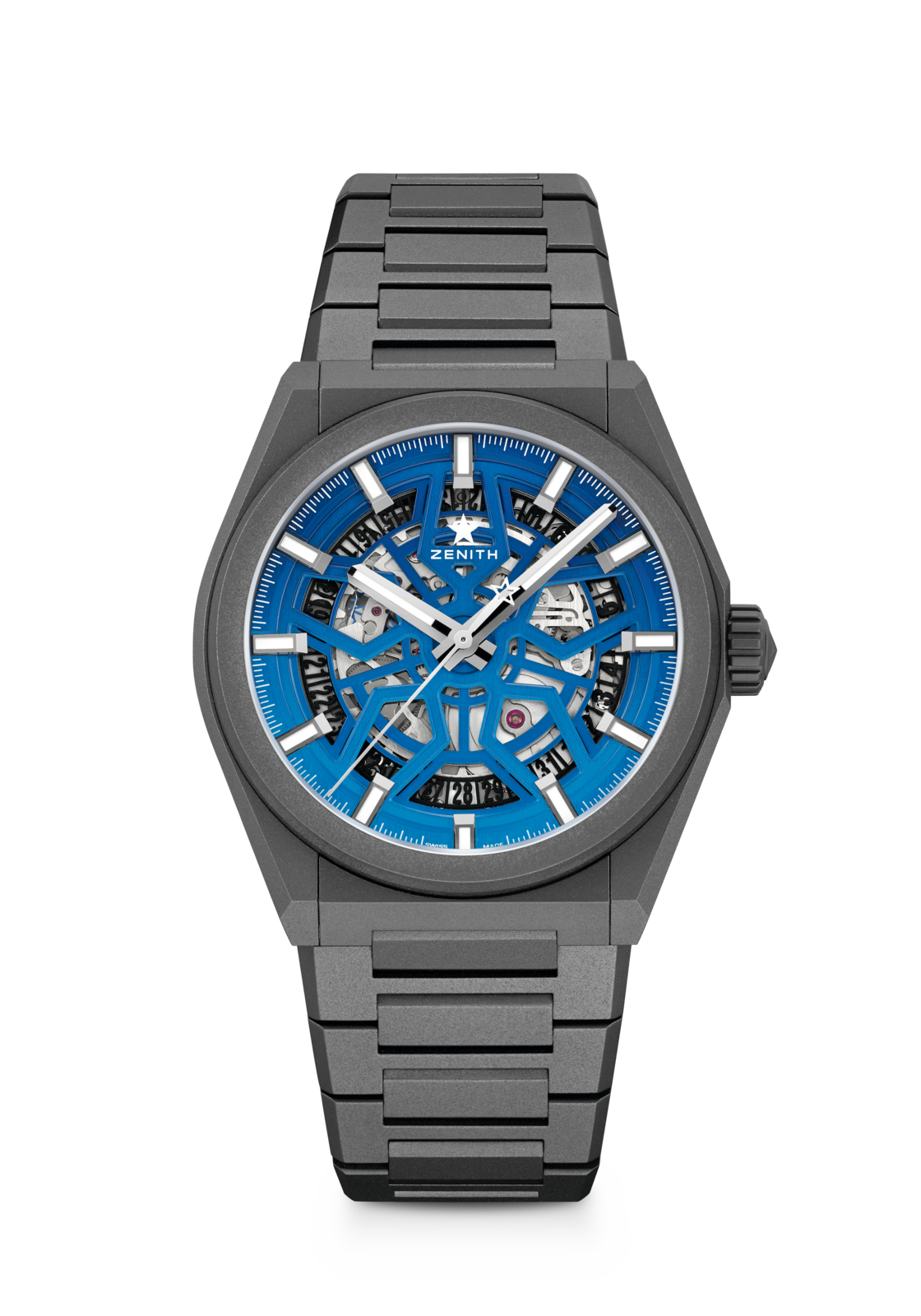 Zenith DEFY CLASSIC NIGHT SURFER 41 mm Blue Dial Microblasted Titanium Bracelet 97.9000.670/26.M9000