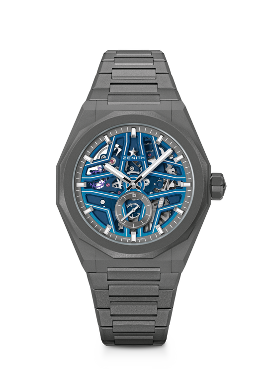 Zenith DEFY Skyline Skeleton 41 mm Blue Dial Microblasted Titanium Bracelet 97.9300.3620/79.I001