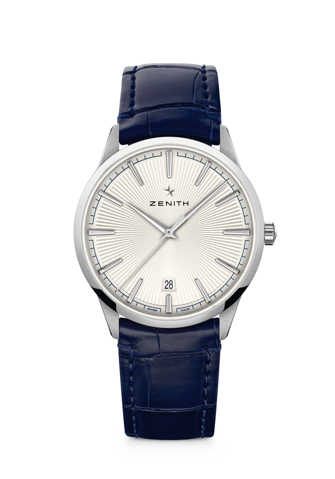 Zenith ELITE CLASSIC 40.5 mm Silver Dial Stainless Steel Alligator Leather Strap 03.3100.670/01.C922