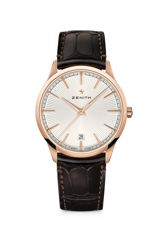 Zenith ELITE CLASSIC 40.5 mm Silver Dial 18k Rose Gold Alligator Leather Strap 18.3100.670/01.C920