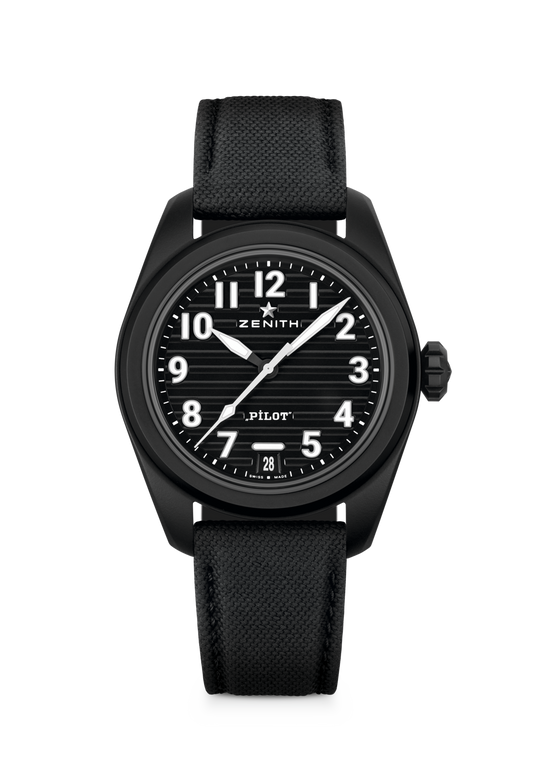 Zenith PILOT Automatic 40 mm Black Dial Black Ceramic Rubber Strap 49.4000.3620/21.I001