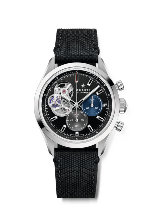 Zenith CHRONOMASTER OPEN 39.5 mm Black Dial Stainless Steel Rubber Strap 03.3300.3604/21.C822