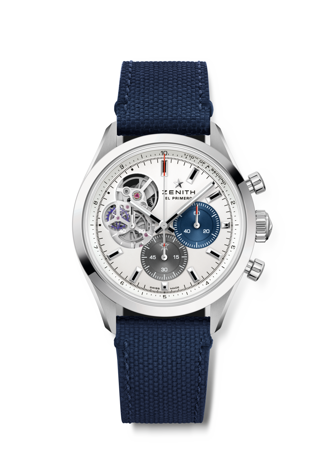 Zenith CHRONOMASTER OPEN 39.5 mm White Dial Stainless Steel Rubber Strap 03.3300.3604/69.C823