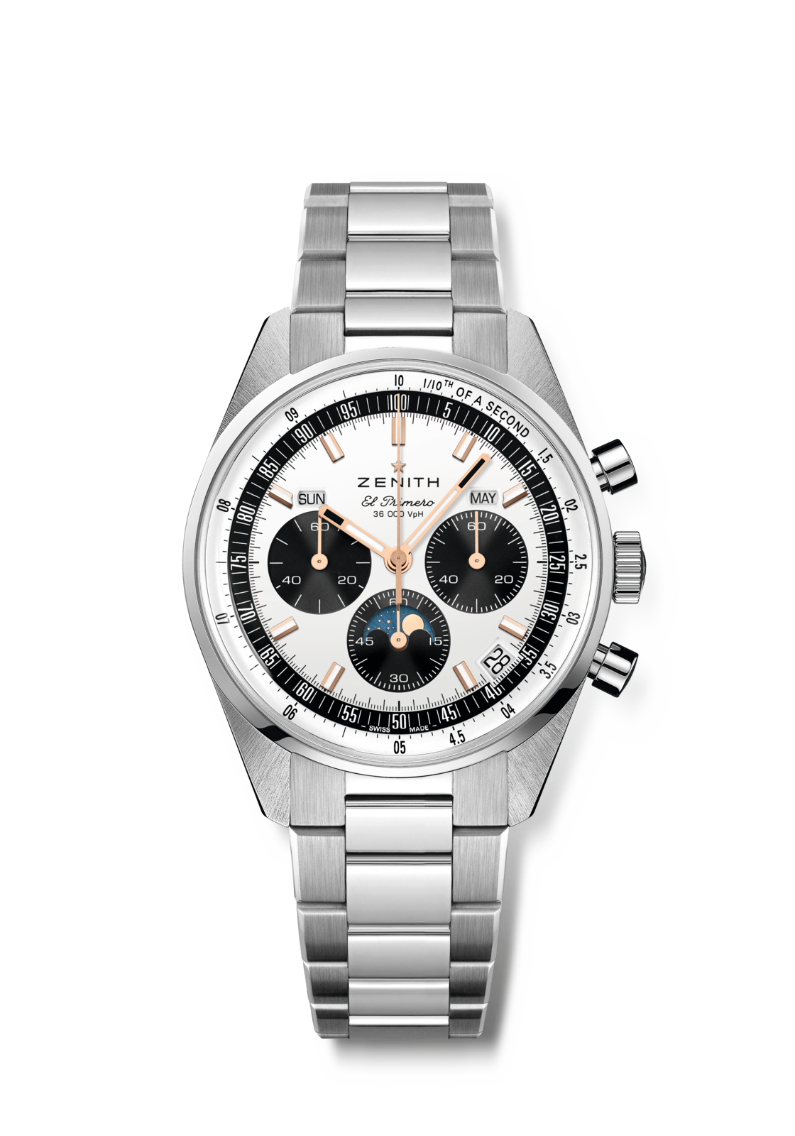 Zenith CHRONOMASTER ORIGINAL 38 mm Silver Dial Stainless Steel Bracelet 03.3400.3610/38.M3200