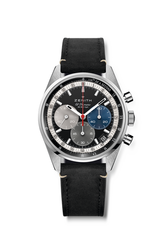 Zenith CHRONOMASTER ORIGINAL 38 mm Black Dial Stainless Steel Calfskin Leather Strap 03.3200.3600/22.C908