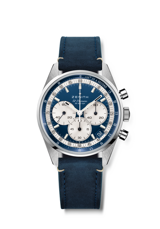 Zenith CHRONOMASTER EP ORIGINAL 38 mm Blue Dial Stainless Steel Calfskin Leather Strap 03.3200.3600/51.C902